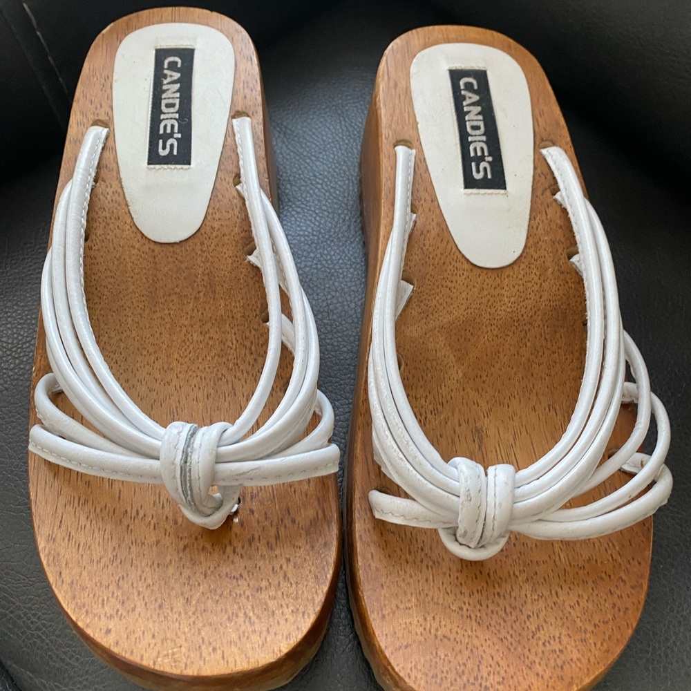 The original Candies!  Slide on wooden sandals.  Vintage! Perfect shape